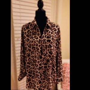 ZARA BLOUSE - ANIMAL PRINT
